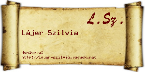 Lájer Szilvia névjegykártya